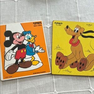 Vintage playskool Disney Puzzle Set - Mickey Mouse Donald Duck & Pluto